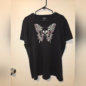 Torrid NWOT Skull and Butterfly Graphic Tee